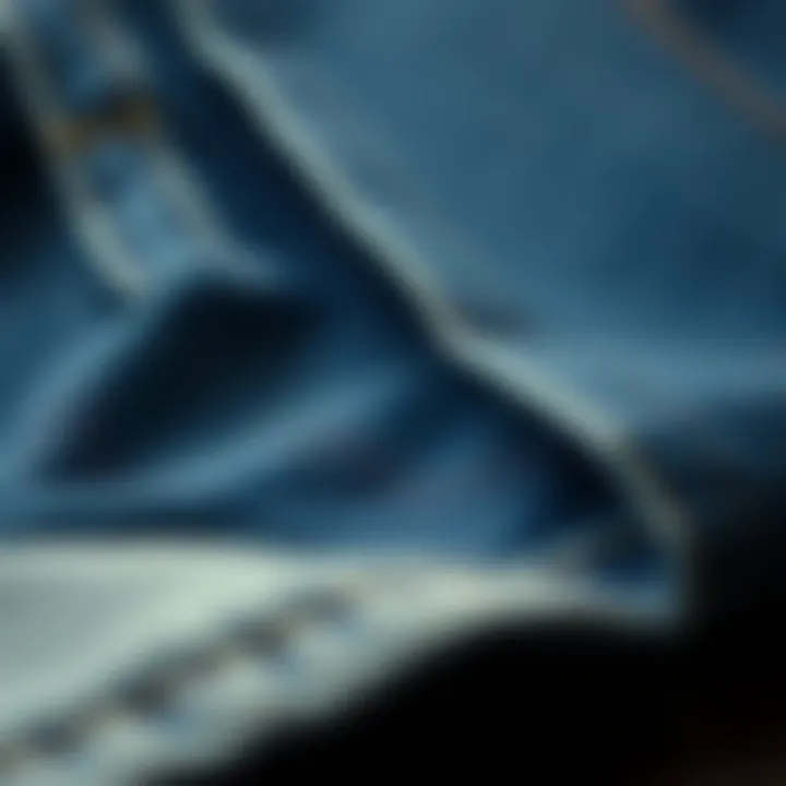 Denim Fabric: Quality and Craftsmanship Close-up of denim fabric texture highlighting quality and craftsmanship