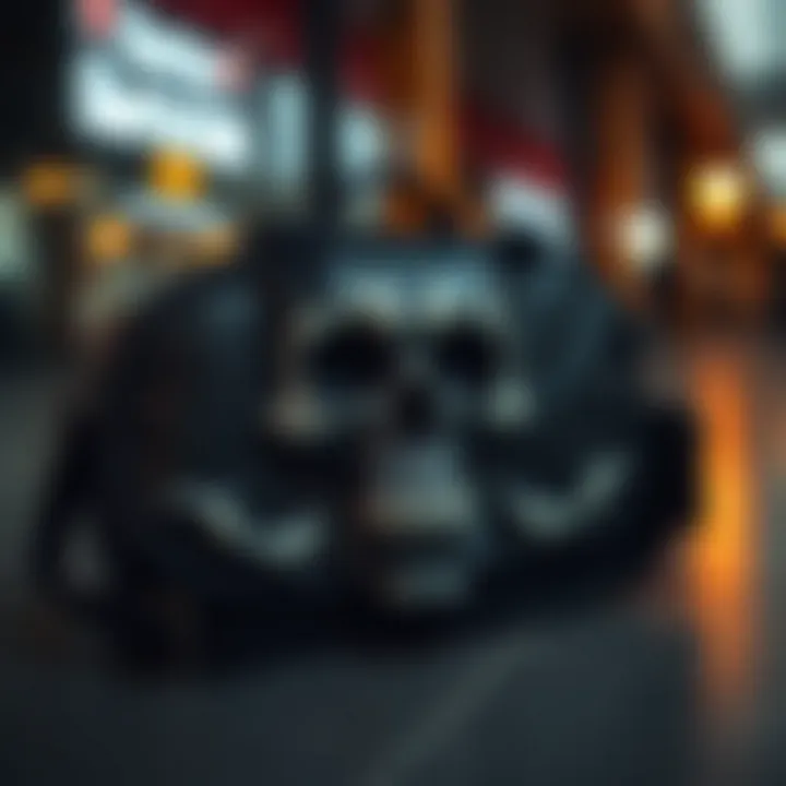 Functional Attributes of the Skull Overnight Bag Functional attributes of the skull overnight bag highlighting its utility