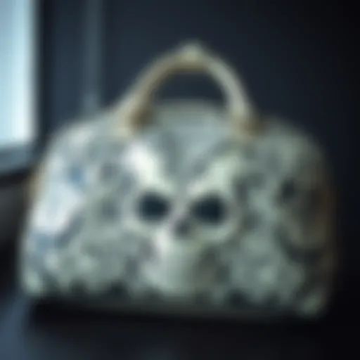 Intricate design of the skull overnight bag showcasing its unique patterns
