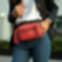 A stylish small waist purse featuring contemporary design elements.