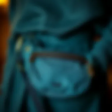 A close-up of a small waist purse showcasing sustainable materials.