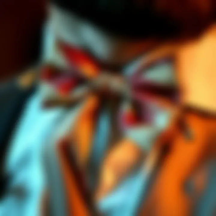 The Art of Bowtie Craftsmanship Close-up of a beautifully crafted bowtie