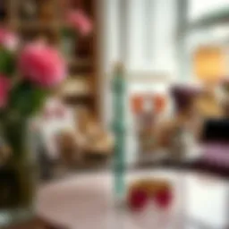 Elegant turn table organizer showcasing vibrant accessories