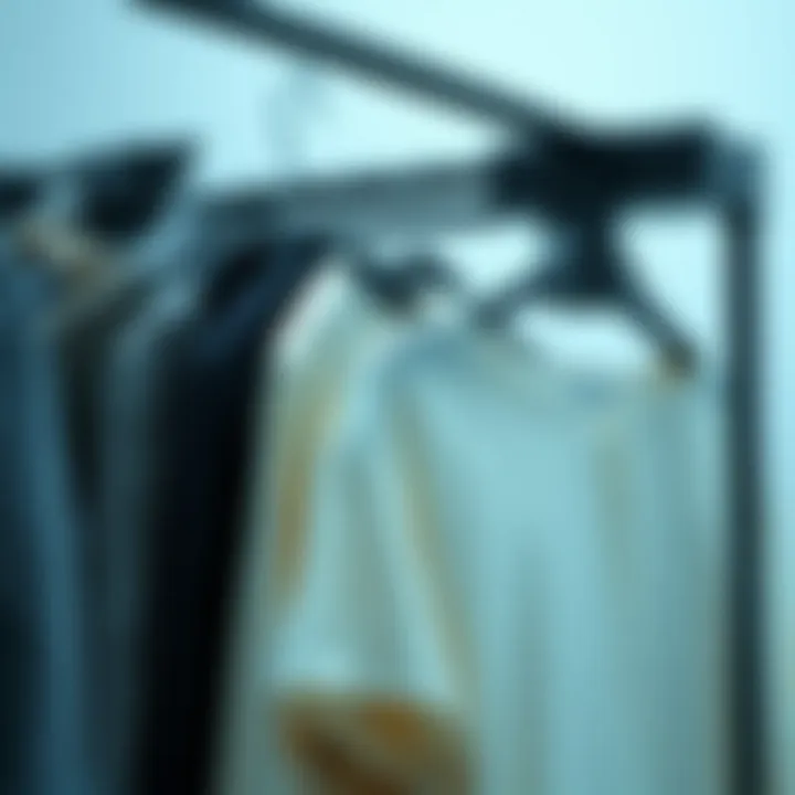 Durability of Plastic Garment Rack Showcasing the durability of a plastic garment rack with heavy clothing