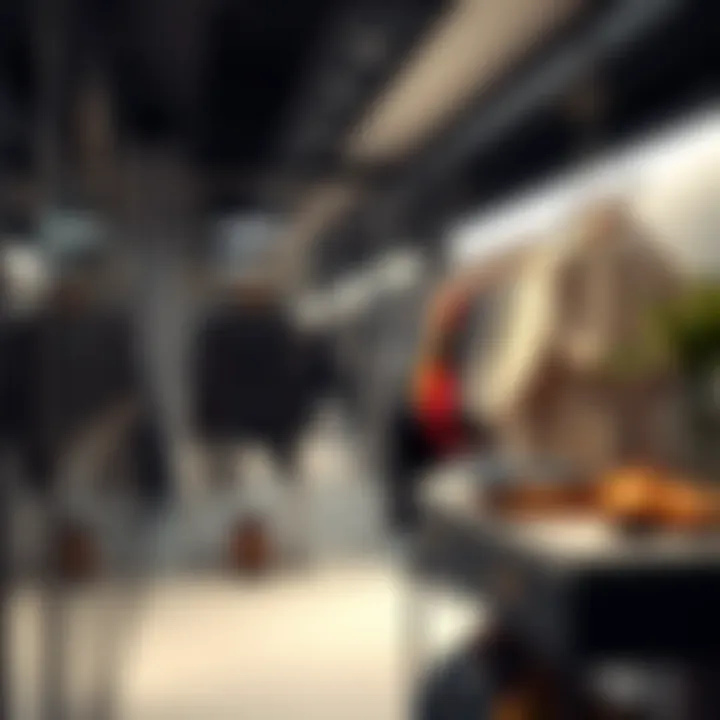 Modern Boutique Garment Rack Design Elegant design of a modern plastic garment rack in a stylish boutique