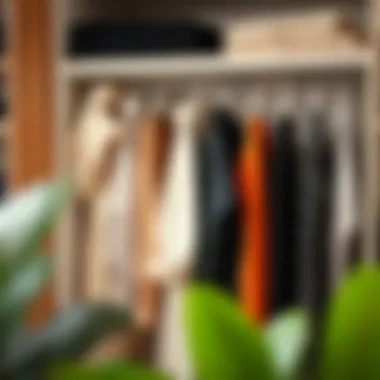 Aesthetic Wardrobe Organization Aesthetic appeal of a well-organized personal wardrobe with plastic garment racks