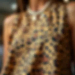 A close-up shot of a vibrant animal print tank showcasing intricate patterns.