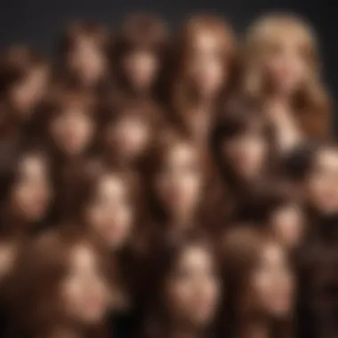 Diverse Styles of Brown Synthetic Wigs Stunning display of various brown synthetic wigs showcasing different styles and textures