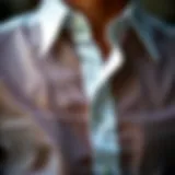 Elegant presentation of a mesh dress shirt showcasing unique fabric texture