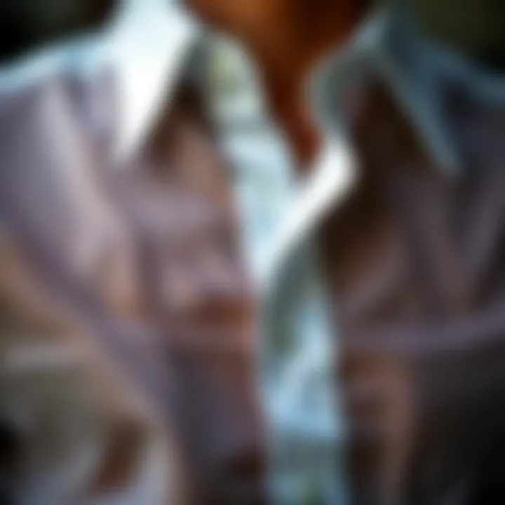 Texture of Mesh Fabric Elegant presentation of a mesh dress shirt showcasing unique fabric texture