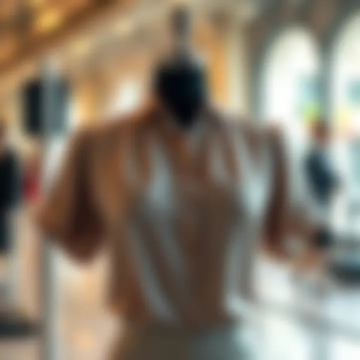 An Elegant Blouse Showcasing Contemporary Design Elegant blouse draped on a stylish mannequin