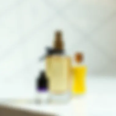 Aesthetic design elements of a modern perfume spray bottle