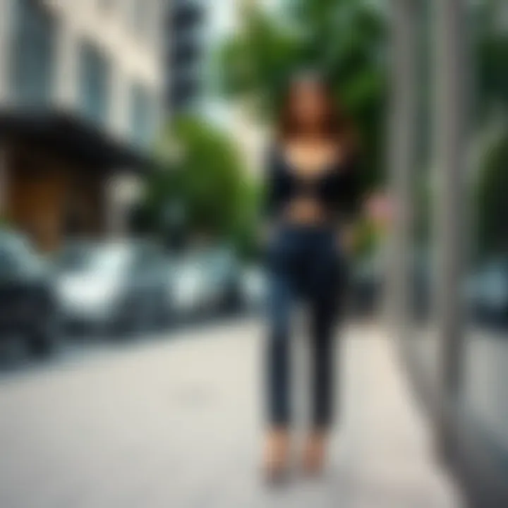 Urban Chic with Matching Set Pants A chic urban setting showcasing matching set pants