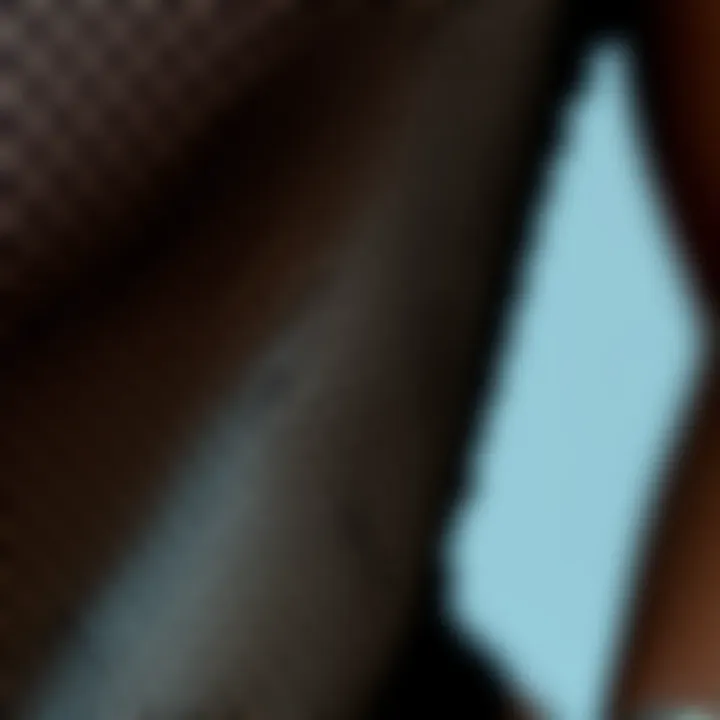 Textural Insight: The Fabric of the Fishnet Bodysuit Close-up detail of the fabric texture of a fishnet bodysuit.