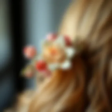Intricate Floral Barrette Close-up of a beautifully crafted floral barrette showcasing intricate details