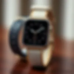 A sleek, minimalist Apple Watch band showcasing premium materials