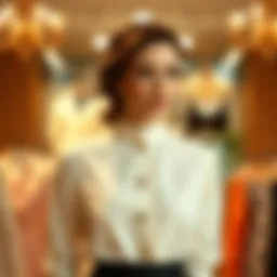 Elegant turn down collar dress in a fashion display