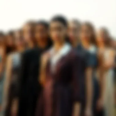 Variety of turn down collar dress styles showcased together