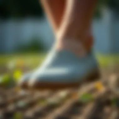 Close-up of a flat shoe made from sustainable materials