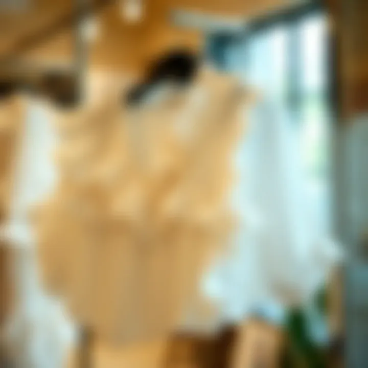 Elegant white ruffle blouse on a stylish hanger