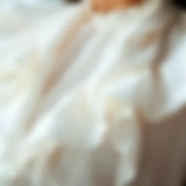 Close-up of delicate ruffles and fabric texture