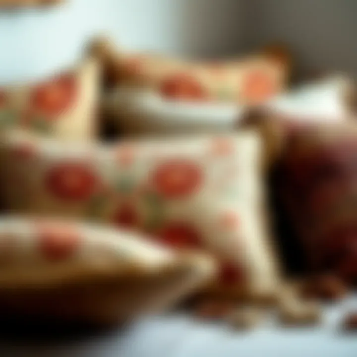 Variety of materials used in western themed throw pillows