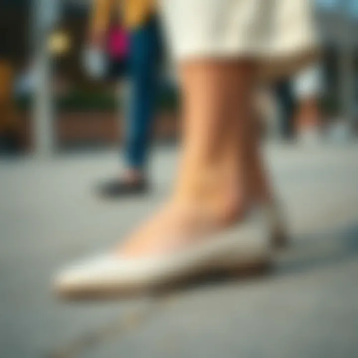 A visual representation of inclusivity in fashion with wide width ballet flats.