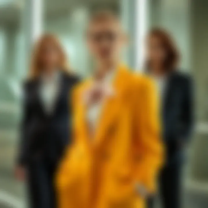 Stylish blazers and jackets worn in contemporary fashion settings