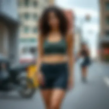 Diverse styles of biker shorts showcased in urban setting