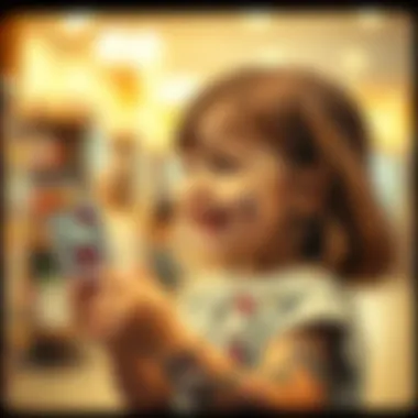 Child's Joy with Hello Kitty Tattoos A playful child admiring Hello Kitty temporary tattoos with excitement