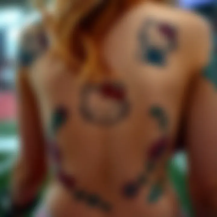 Diverse Hello Kitty Tattoo Designs A vibrant collection of Hello Kitty temporary tattoos showcasing various designs