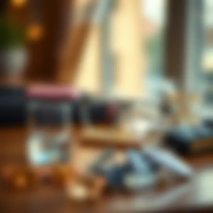 Chic Eyeglass Holder with Accessories A chic eyeglass holder styled with elegant accessories