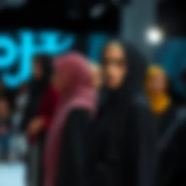 Fashion Forward: Hijabs and Veils An elegant fashion show featuring models in stylish hijabs and veils