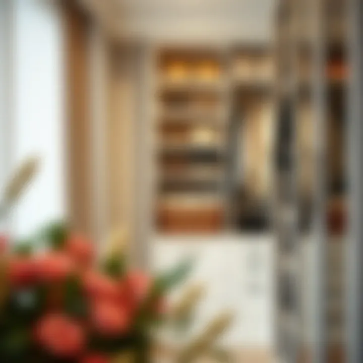 Elegant closet showcasing the aesthetic appeal of a four-shelf unit