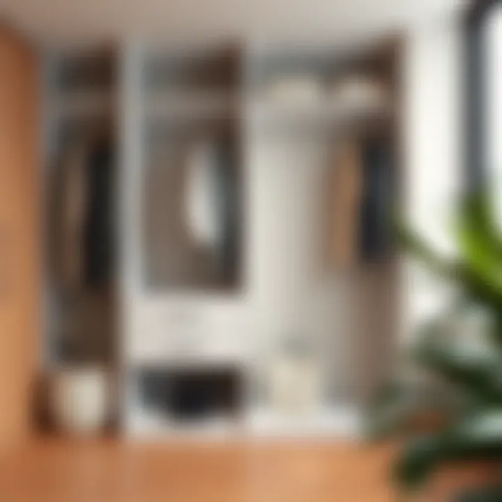 Sleek four-shelf closet organizer showcasing modern design