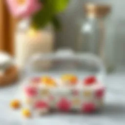 Elegant pill organizer showcasing floral patterns