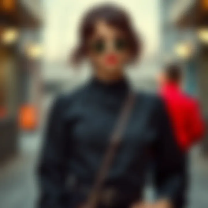 Styled Look with Goth Button-Up Shirt and Accessories A model showcasing a goth button-up shirt paired with edgy accessories