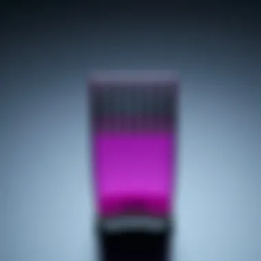 Close-up of a hair follicle stimulator comb displaying its unique bristle design