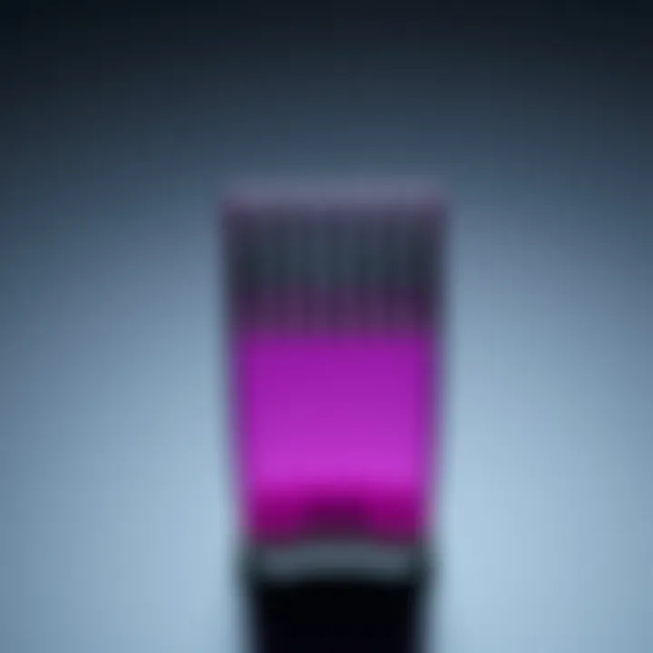 Close-up of a hair follicle stimulator comb displaying its unique bristle design