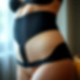 Elegant design of a latex tummy shaper highlighting curves