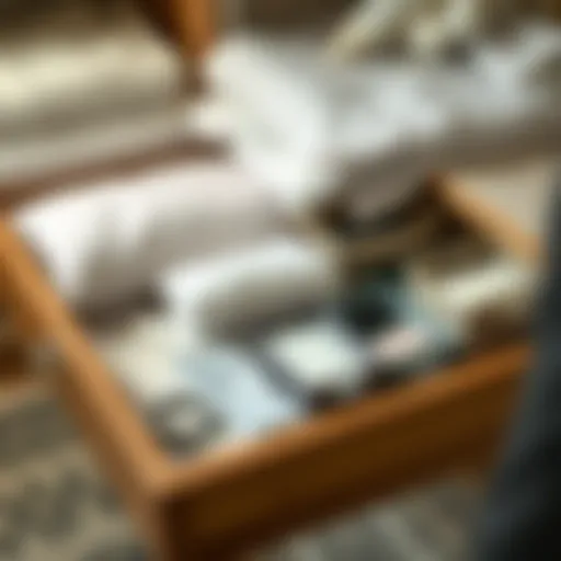 A beautifully organized linen drawer showcasing various organizers