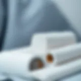 Close-up view of lint remover roller refills showcasing texture