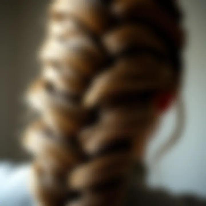Textured Dutch Braid Detail Intricate Dutch braid showcasing depth and texture.