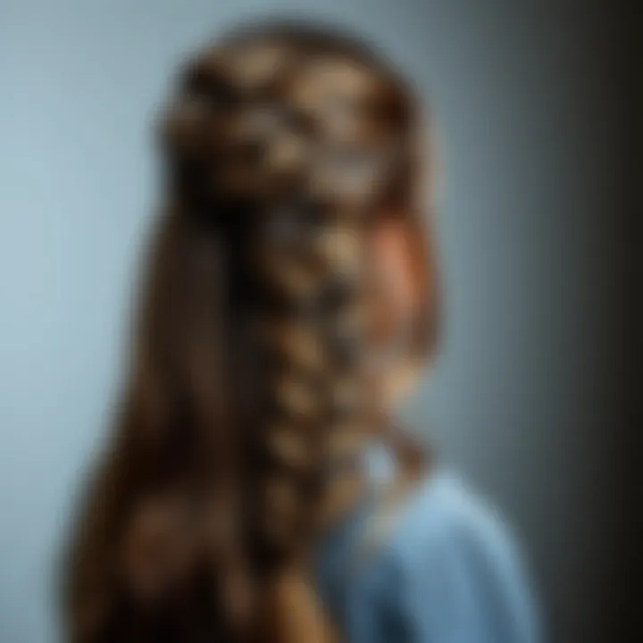 Waterfall Braid on Luxurious Locks Sophisticated waterfall braid cascading down long locks.