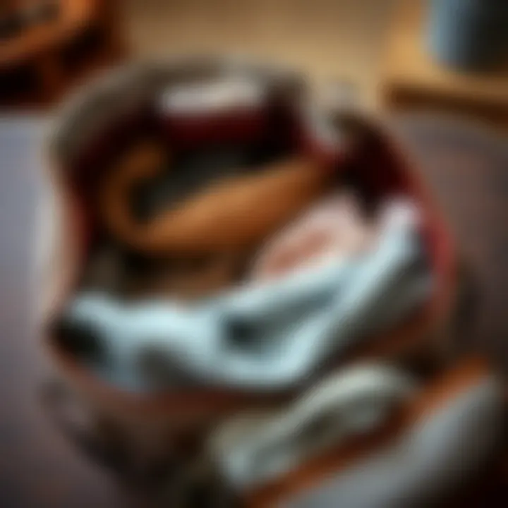 Functional Compartments in Duffle Bag A close-up of functional compartments in a maternity duffle bag