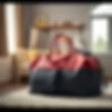 Stylish maternity duffle bag in a modern nursery setting