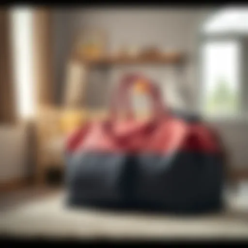 Stylish maternity duffle bag in a modern nursery setting