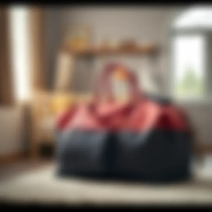 Stylish Maternity Duffle Bag Stylish maternity duffle bag in a modern nursery setting