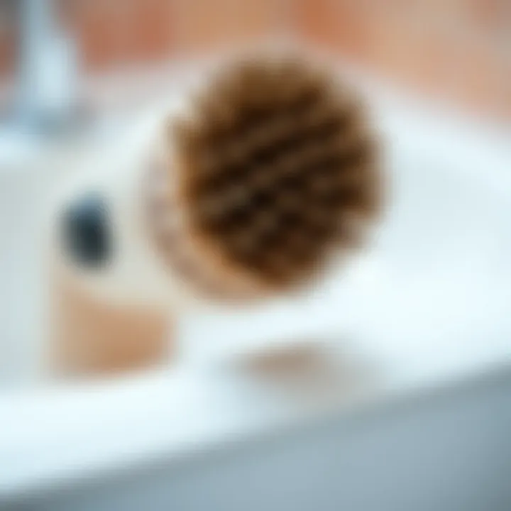 Detailed View of Metene Body Brush Design Close-up view of the Metene body brush showcasing its bristles and design.