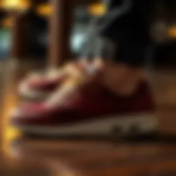 Innovative no crease sneaker insert in use